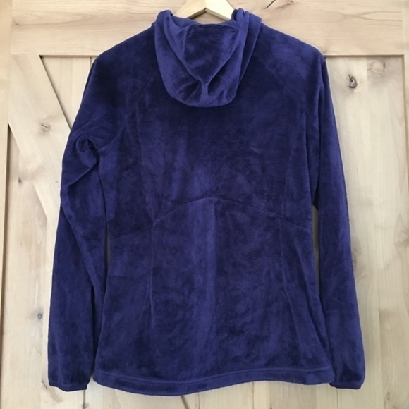 COLUMBIA Full Zip Fleece Hooded Jacket Blue Size M Hoodie - Picture 2 of 3